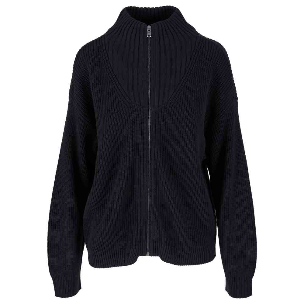 Urban Classics - Knitted Zip Cardigan Pull avec fermeture éclair - Noir